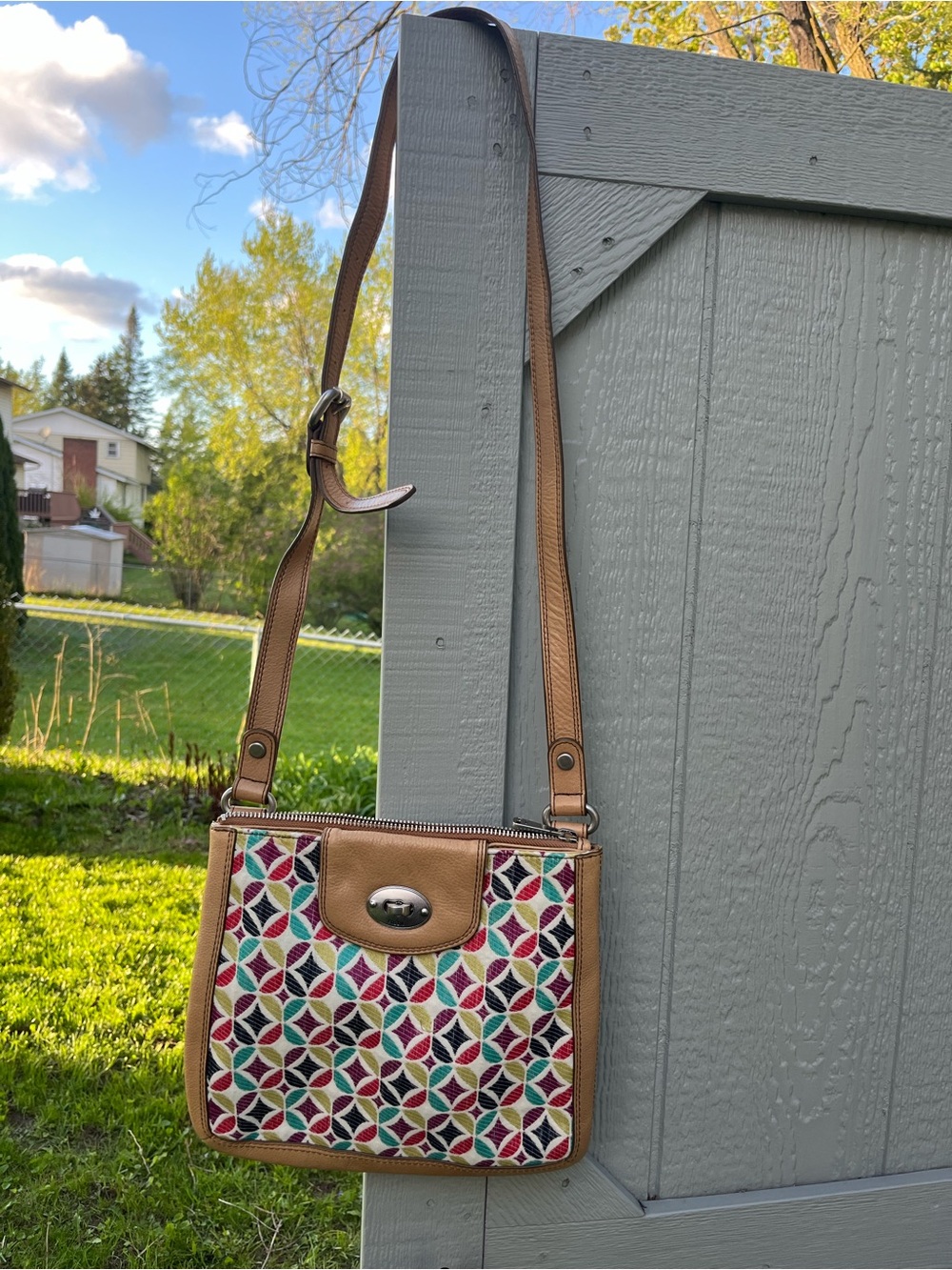 Fossil Multi-Color Geometric Crossbody Bag